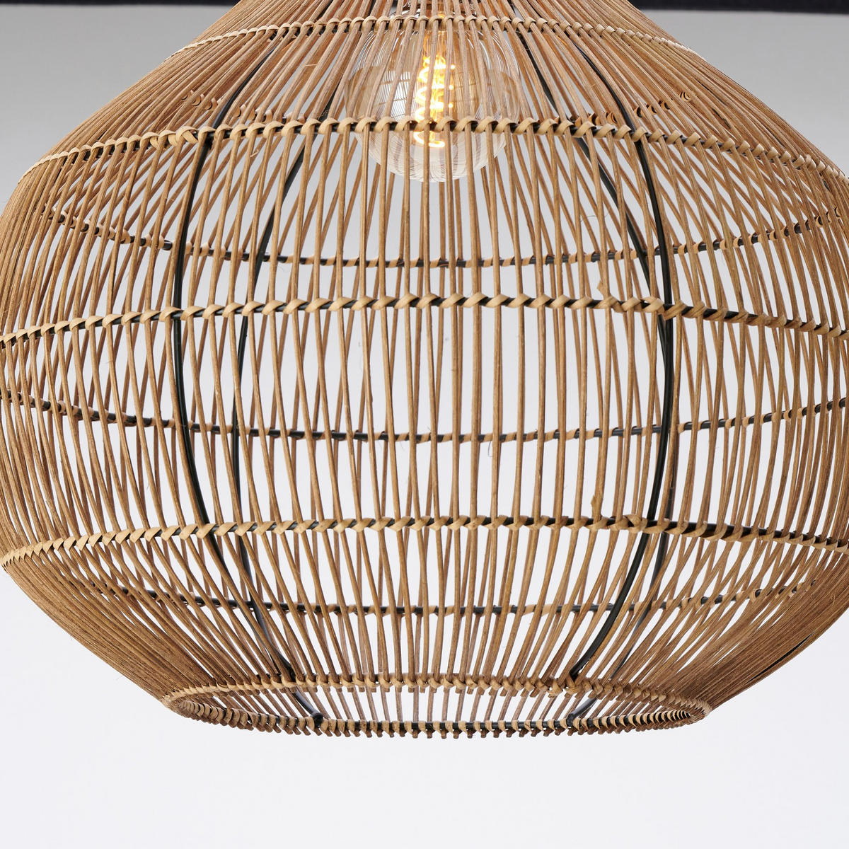 HÄNGELAMPE Pacino Braun Ø50/51,5 cm - Braun, Holz (50/50/51.5cm) - Light & Living