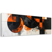 LEINWANDBILD 3D und geometrisch 120x40cm - Orange, Textil (120/40cm) - Feeby