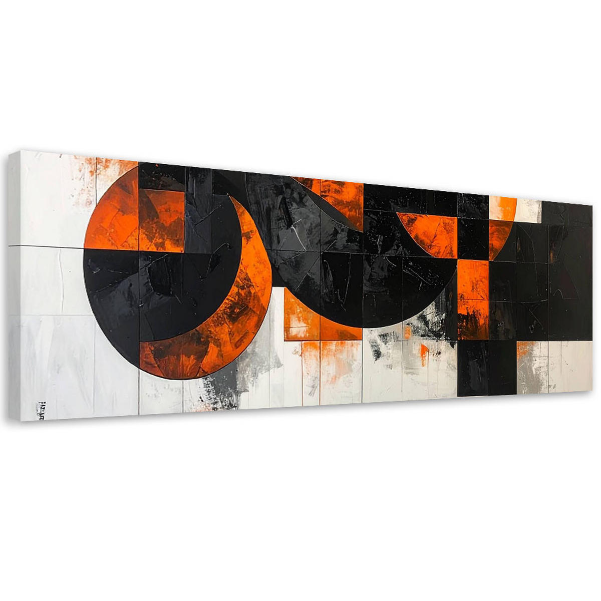 LEINWANDBILD 3D und geometrisch 120x40cm - Orange, Textil (120/40cm) - Feeby