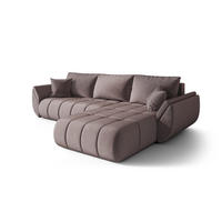ECKSOFA TOKYO PREMIUM mit Schlaffunktion, Stoff MONOLITH, Lila, Rechts - Lila, Holz (280/190cm) - Kaiser Möbel