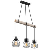 HÄNGELEUCHTE MINA Holzoptik Braun - Braun, Holz (50/14/140cm) - Globo Lighting