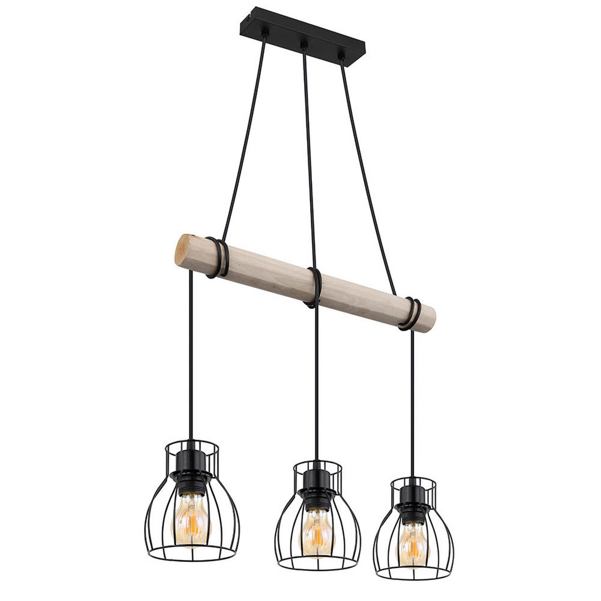 HÄNGELEUCHTE MINA Holzoptik Braun - Braun, Holz (50/14/140cm) - Globo Lighting