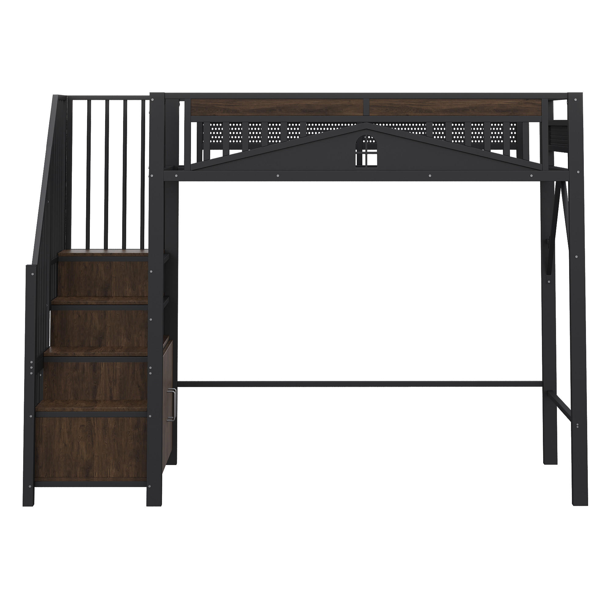 HOCHBETT Metall 90/200 cm Schwarz - Schwarz, Holz/Metall - Raumix