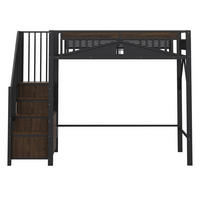 HOCHBETT Metall 90/200 cm Schwarz - Schwarz, Holz/Metall - Raumix