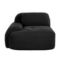 ECKSOFA 104/103/75 cm schwarz aus Cordstoff modular ohne Montage - Schwarz, Textil (103/104cm) - OKWISH