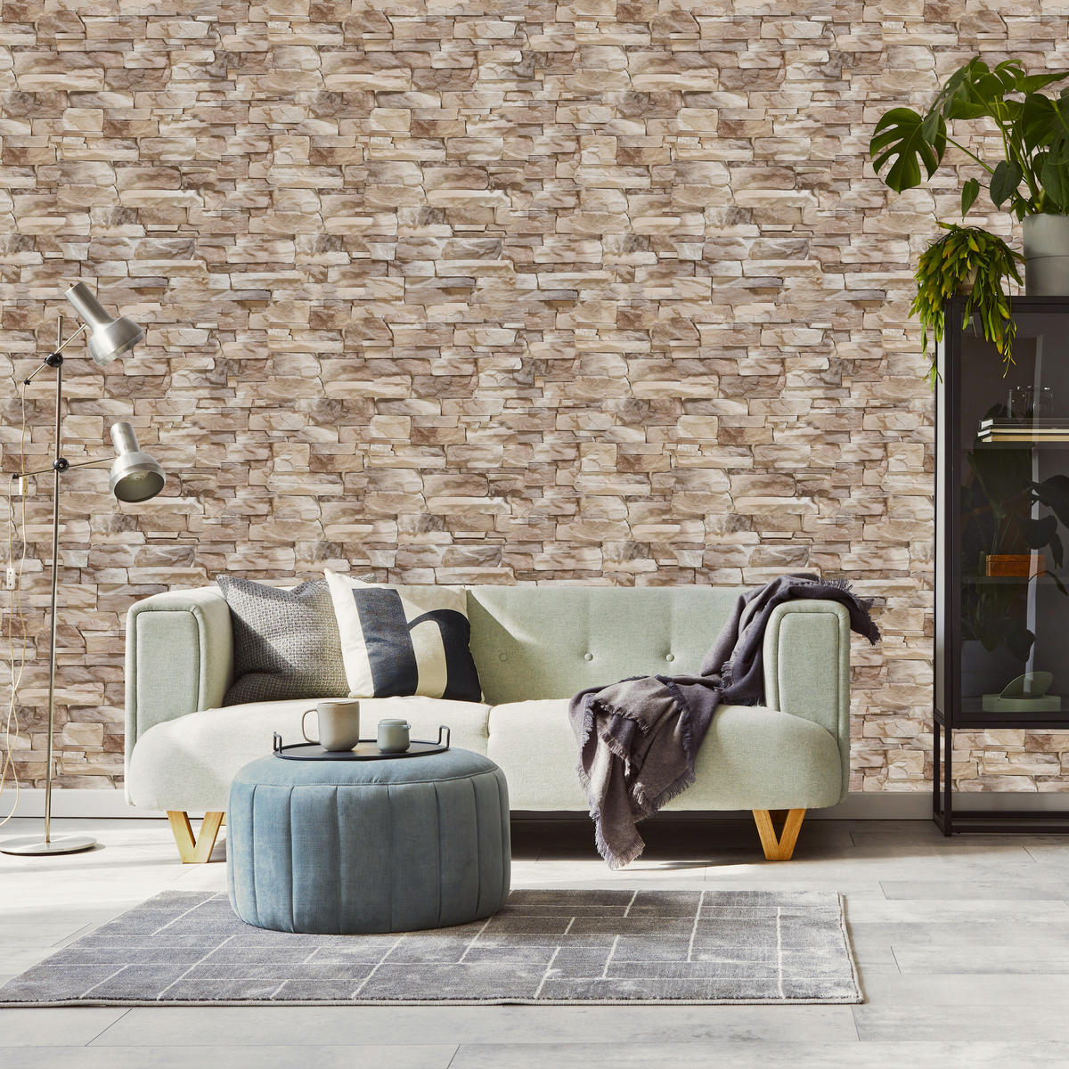VLIESTAPETE Schiefermauer in 3D-Optik – Braun, Beige – 50x1000 cm - Beige/Braun, Papier (50/1000cm) - Muralo