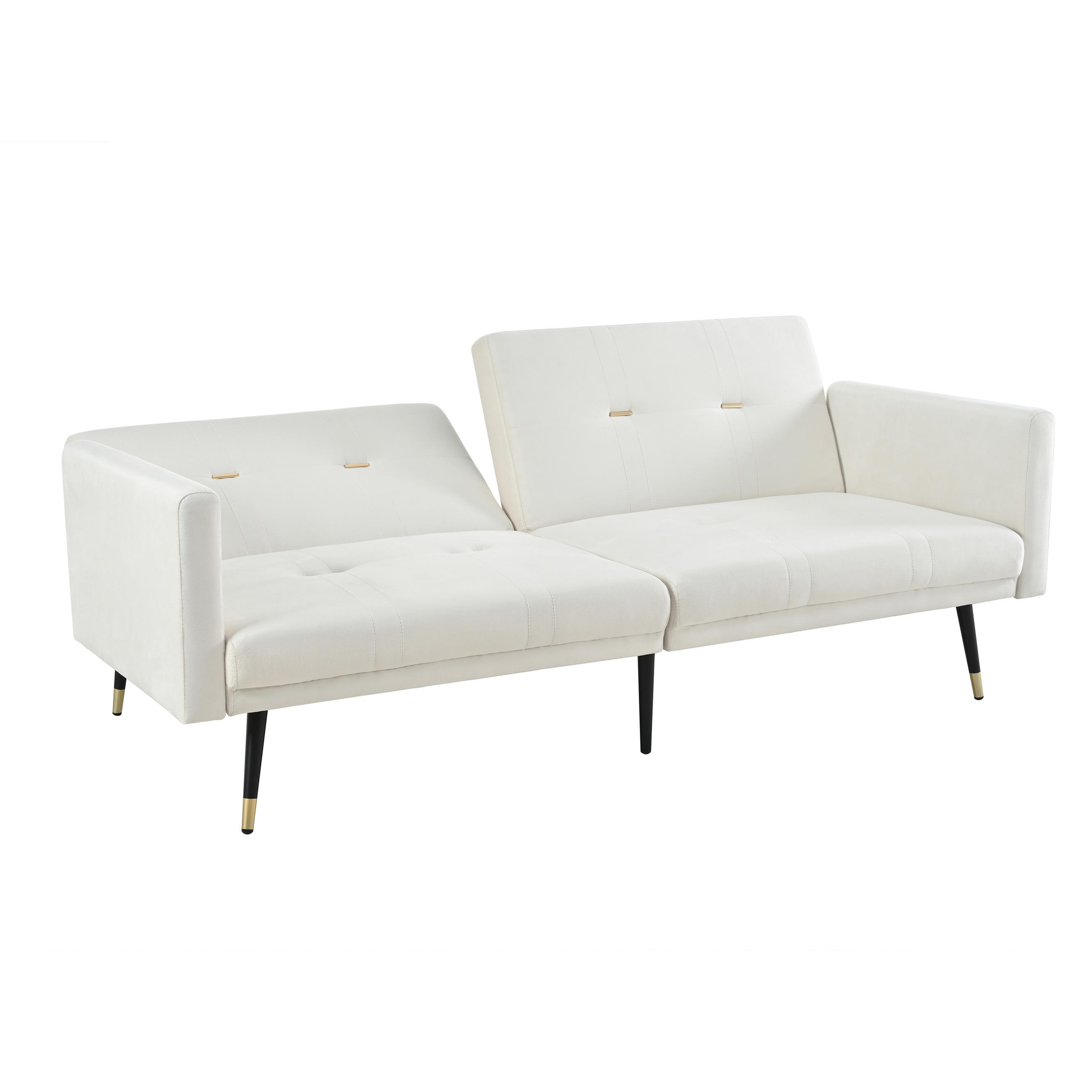 SCHLAFSOFA klappbar mit Samtbezug Beige 89x164x70 cm Textil - Beige, Textil (89/70/164cm) - SONNENH