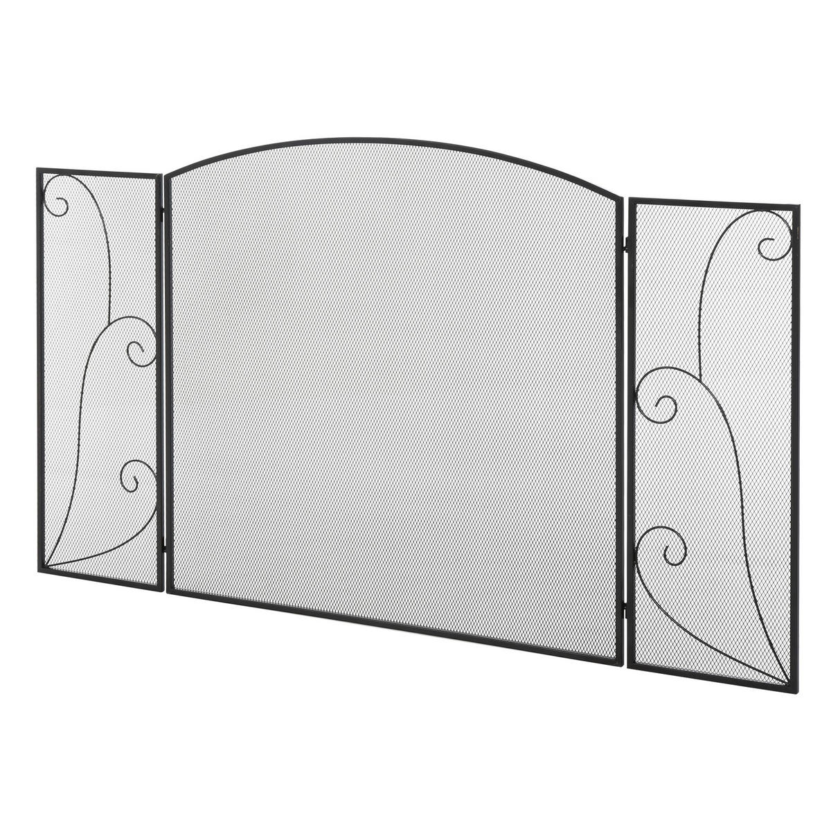 KAMINGITTER, für Wohnzimmer, Metall, Schwarz 132,5 x 76,5cm - Schwarz, Metall (1.5/76.5/132.5cm) - HOMCOM