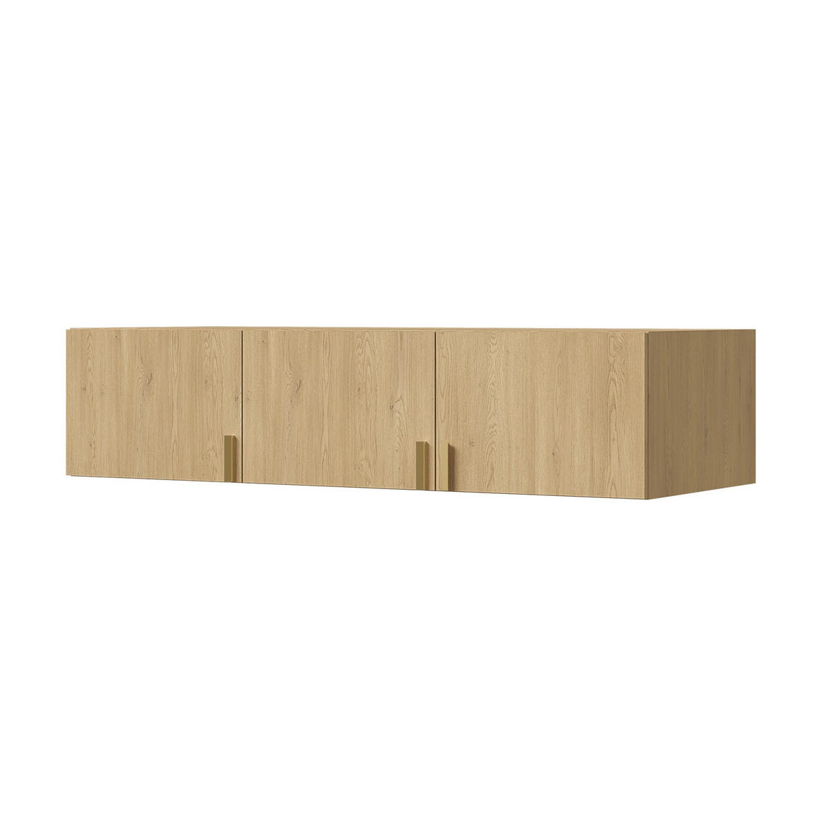 AUFSATZ für Schrank Napoli 3D 150 Eiche Cremona (schwarzer oder goldener Griff) - Eichefarben/Silberfarben, Holzwerkstoff/Kunststoff (150/35/60cm) - mzm24