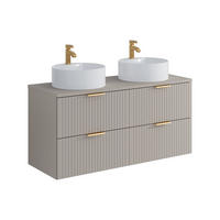 DOPPELWASCHTISCH - 120cm x 46cm - MDF - beige - ZEVARA - Beige, Holz (120/57/46cm) - Vente-Unique