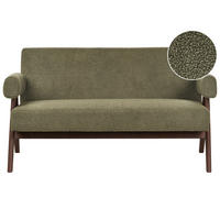 2-SITZER-SOFA Bouclé Grün/Dunkelbraun Tamre - Braun/Grün, Textil (148/79/78cm) - Beliani