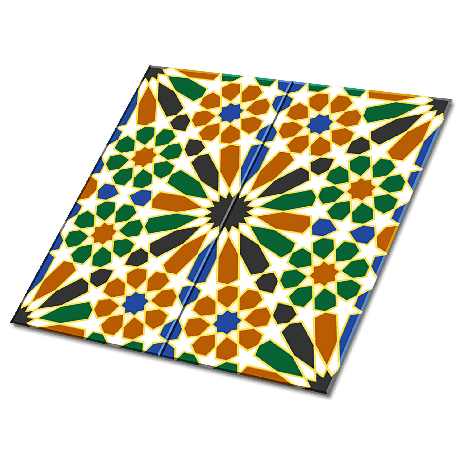 FLIESENAUFKLEBER 9 Stück 30x30 cm selbstklebend Kubanisches Muster - Multicolor, Textil (30/1.6/30cm) - TULUP