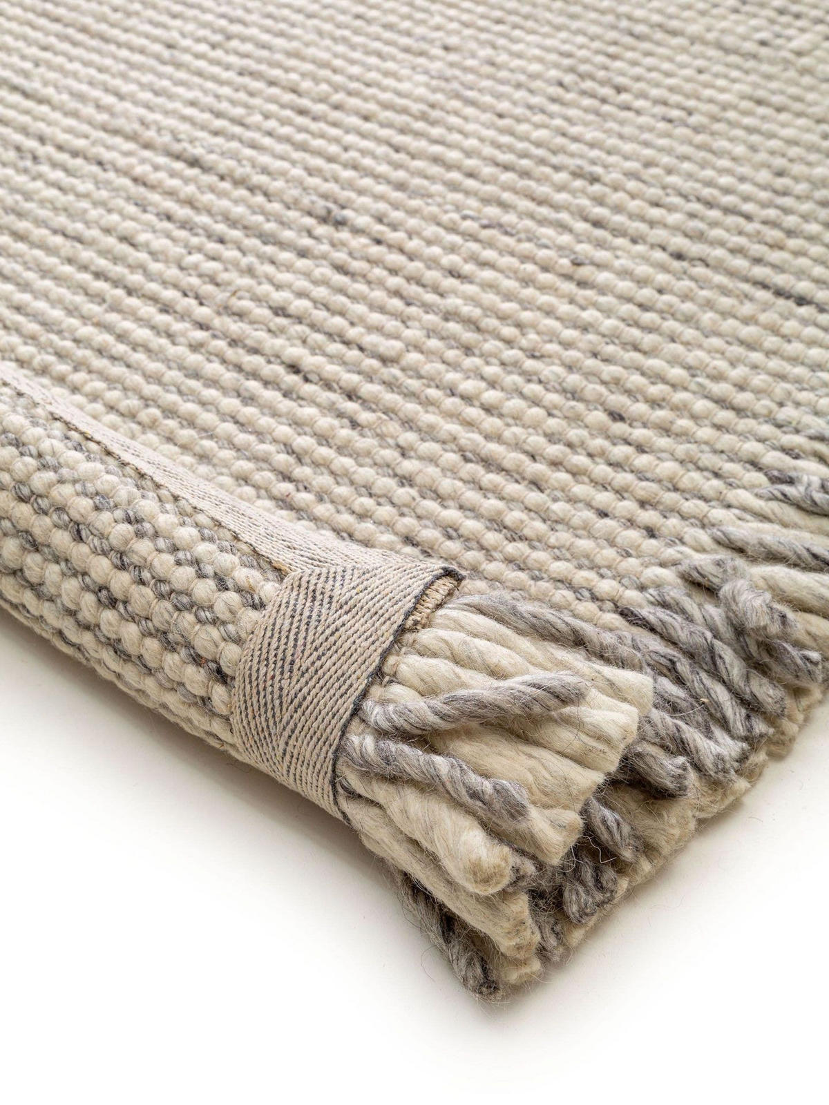 WOLLTEPPICH Mary Ivory Hellgrau 160x230 cm - Beige/Grau, Textil (160/1cm) - KUNSTLOFT