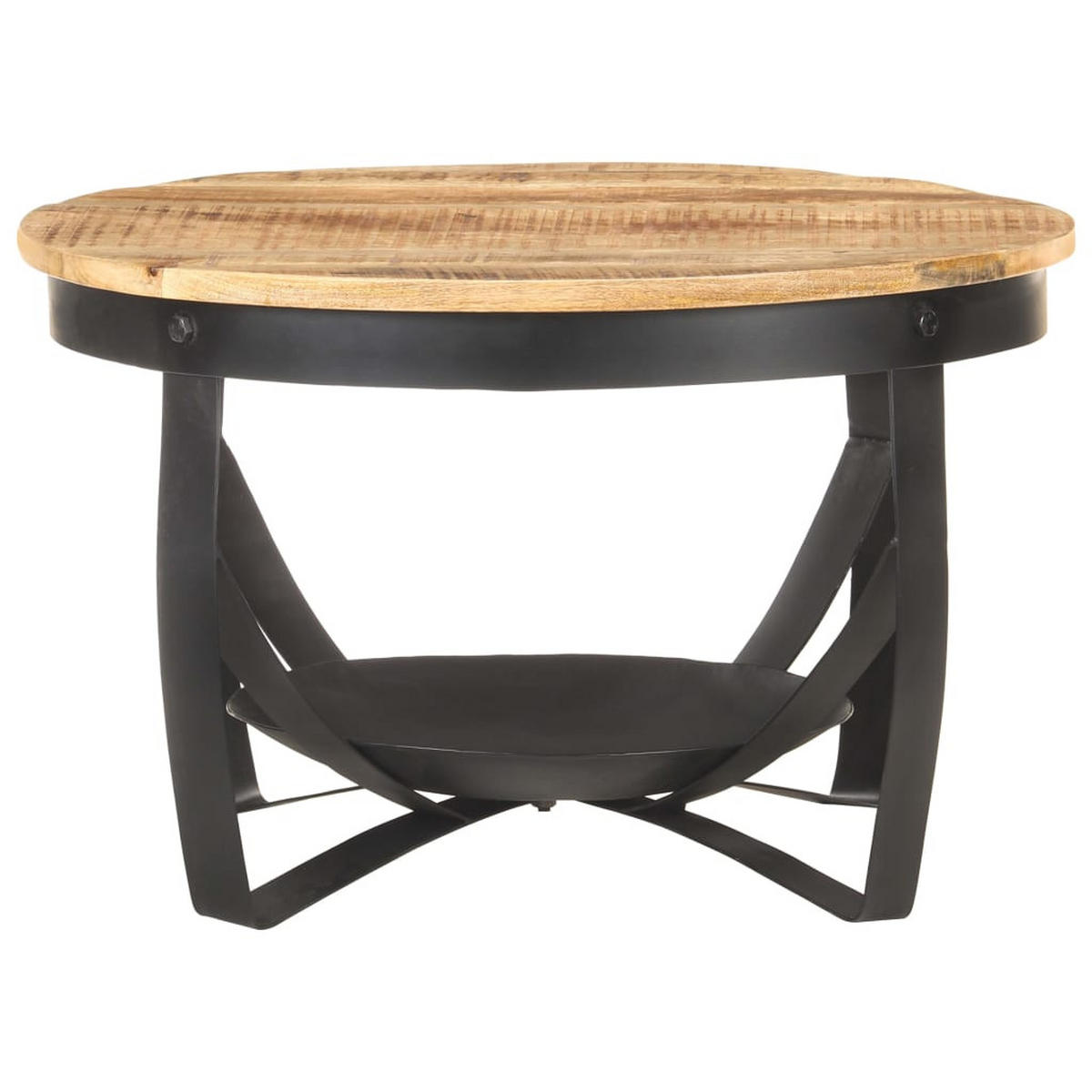 COUCHTISCH Ø68x43 cm Raues Mangoholz - Braun, Holz (68/68/43cm) - furnicato
