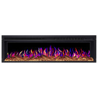 EINBAU-ELEKTROKAMINEINSATZ AF58 Multicolor – Breite 110 cm, 3D-Flammeneffekt, mehrfarbige Flammen, Heizfunktion - Schwarz, Glas/Metall (148.2/42.5/19cm) - ArtiFlame