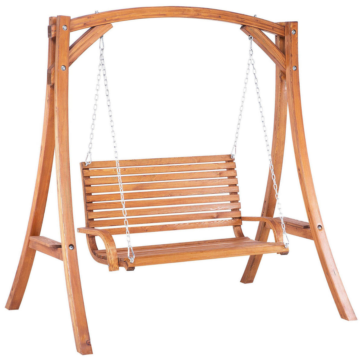 GARTENSCHAUKEL Lärchenholz dunkelbraun Novara - Dunkelbraun, Holz (170/175/128cm) - Beliani