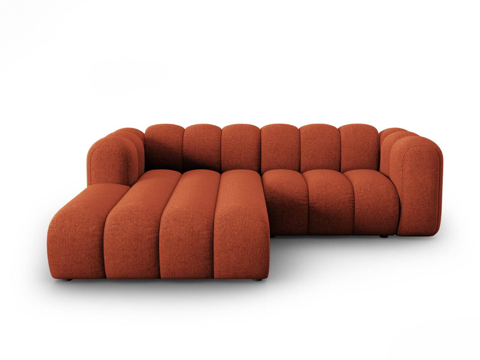 ECKSOFA modular links Lupine aus Chenille-Stoff terrakotta 3 Sitzplätze - Terra cotta, Textil (177/230cm) - Micadoni