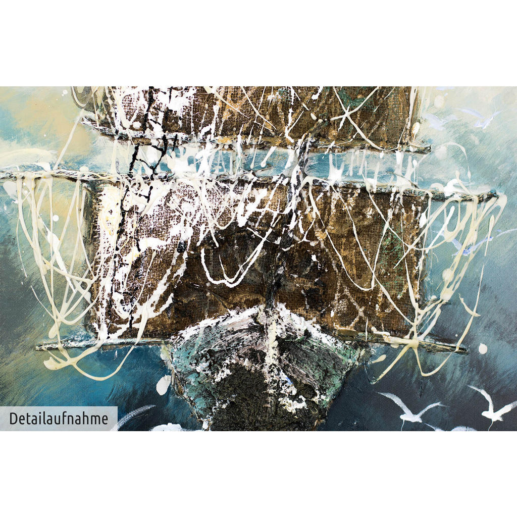 Thumbnail - Kunstloft Acrylbild, Blau, Textil, Holz, 1.82x90 cm, Bilder und Zubehör, Wandbilder, Leinwandbilder