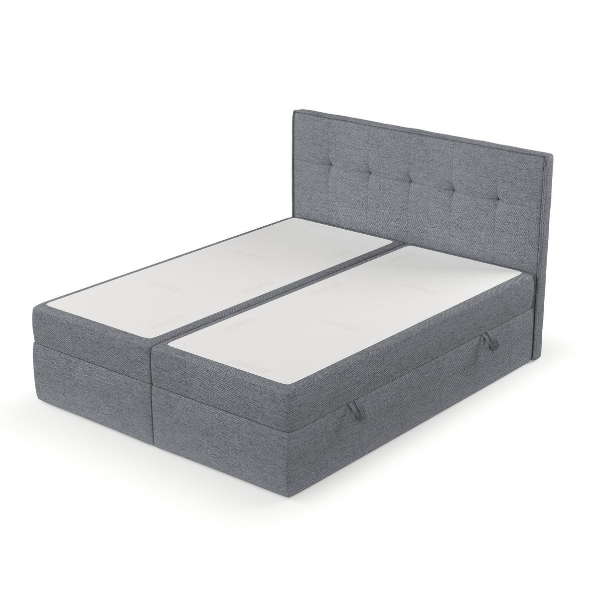 BOXBETT Mireo 200/200 cm Grau im Neve Stoff - Schwarz/Grau, Holz/Holzwerkstoff (200/200cm) - AltaBeds
