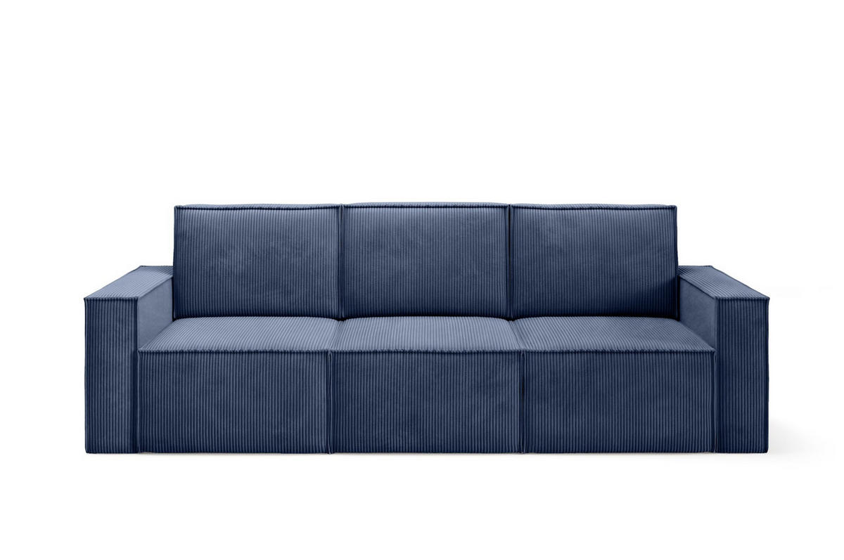 SOFA Orto Dunkelblau, Dreisitzer Polstersofa - Dunkelblau, Holzwerkstoff/Textil (247/93/82cm) - Bettso