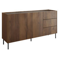 SIDEBOARD Tewos K160 3SZ - Nussbaumfarben/Schwarz, Holzwerkstoff/Metall (160/78/37cm) - MIRJAN24