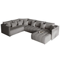 WOHNLANDSCHAFT LORISSE mit Schlaffunktion und Bettkasten Dunkelgrau - Dunkelgrau, Holzwerkstoff/Kunststoff (300/85/200cm) - Idohome