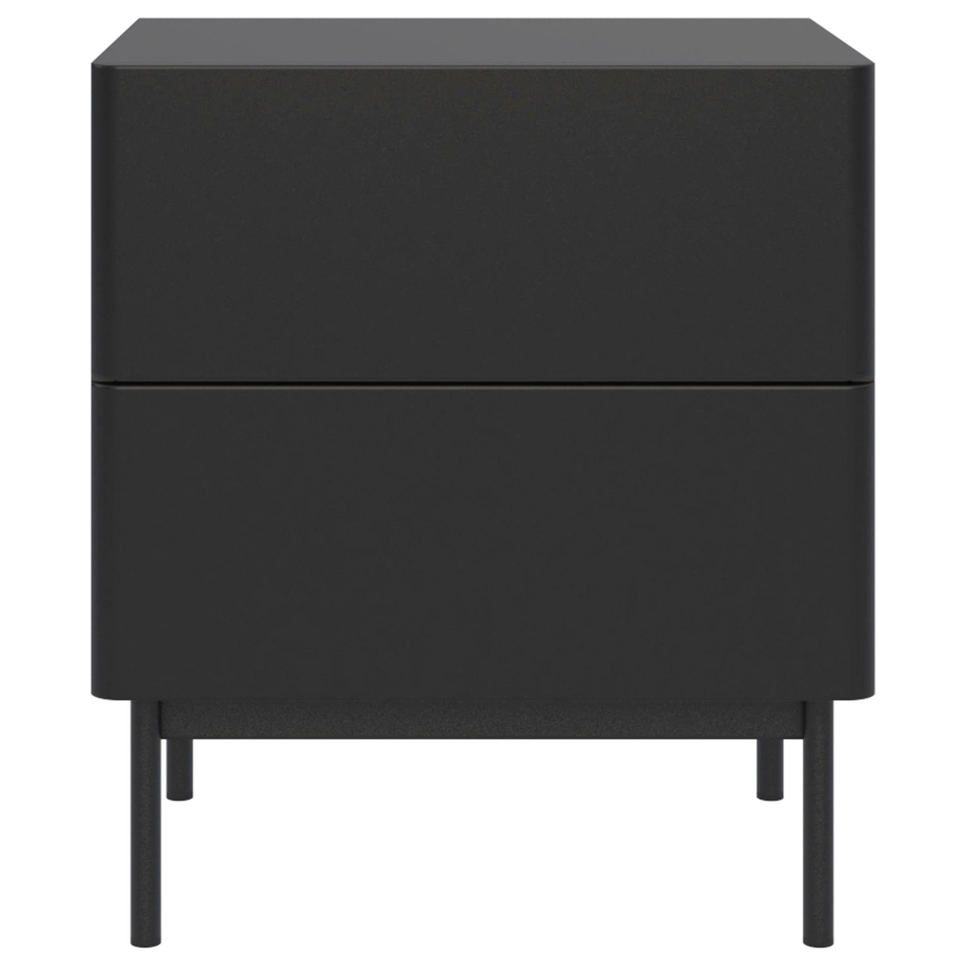 NACHTTISCH Olio 2 Schubladen Schwarz 50 cm - Schwarz, Holzwerkstoff/Metall (50/57.2/38.6cm) - Selsey