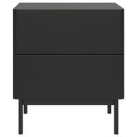 NACHTTISCH Olio 2 Schubladen Schwarz 50 cm - Schwarz, Holzwerkstoff/Metall (50/57.2/38.6cm) - Selsey