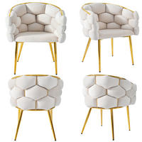 ESSZIMMERSTUHL 4er-Set 44 x 41 x 74 cm Samt Beige - Beige, Metall (41/74/44.1cm) - Meubliv