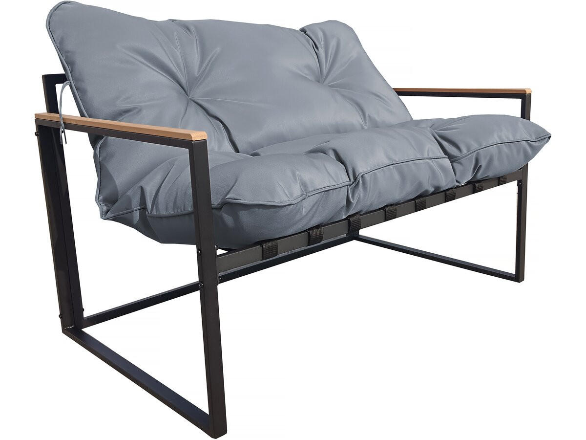 LOUNGEGARNITUR Jules 4-Sitzer Grau/Schwarz - Hellgrau, Metall - Habitat Garten