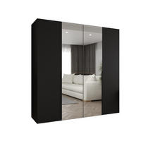 DREHTÜRENSCHRANK 202/200/52 4-türig - Schwarz, Holz (200/202/52cm) - Abiks Möbel