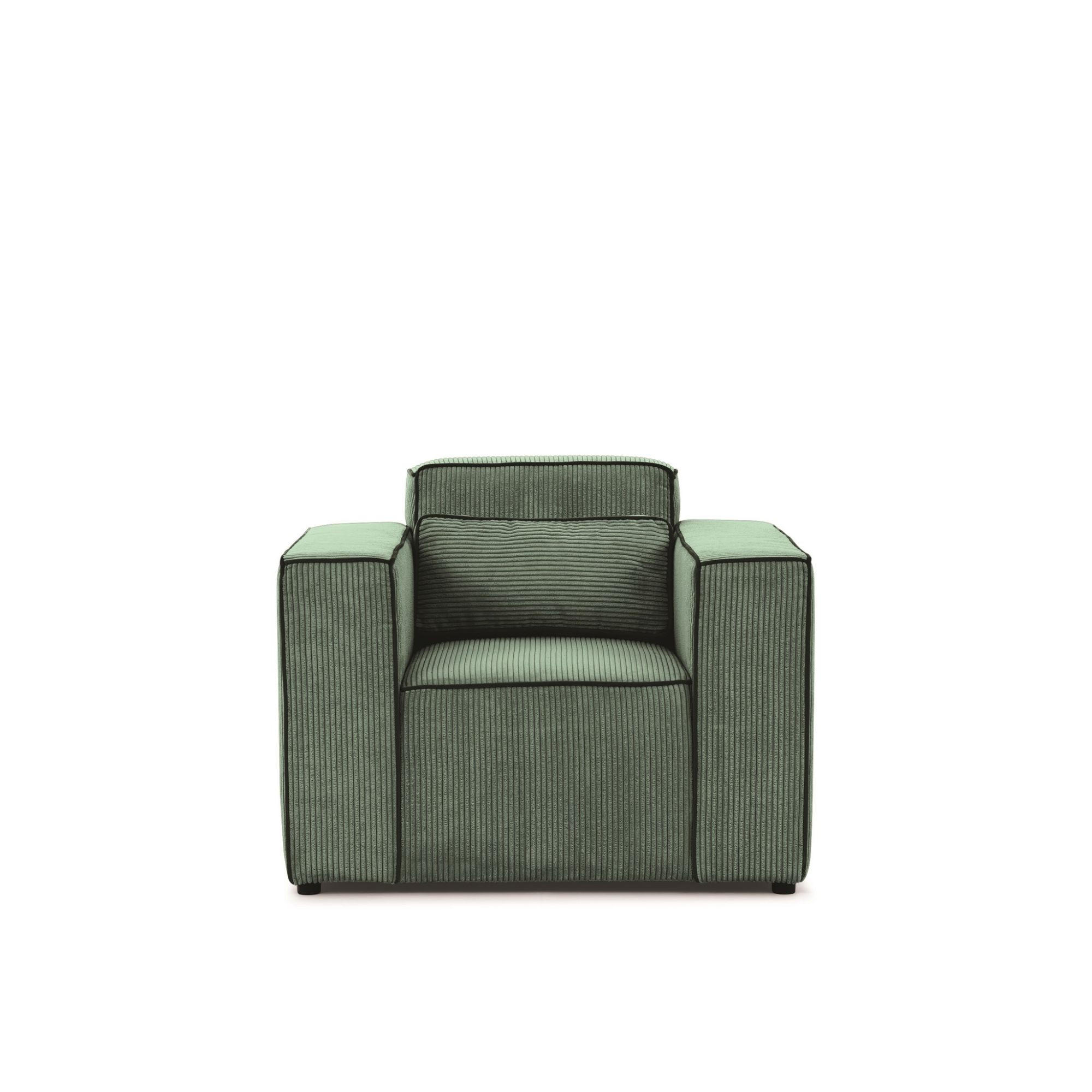 Thumbnail - Fun Möbel Sessel, Grün, Textil, Ottomane links, 101x80x92 cm, Wohnzimmer, Sessel, Polstersessel
