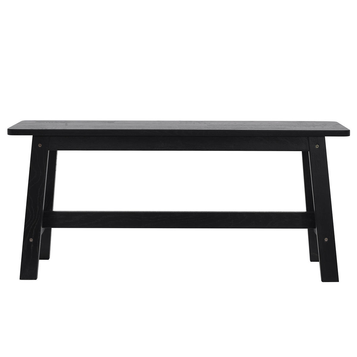 GARDEROBENBANK - Eiche massiv - 100 cm - Schwarz, Holz (100/45/29cm) - home24
