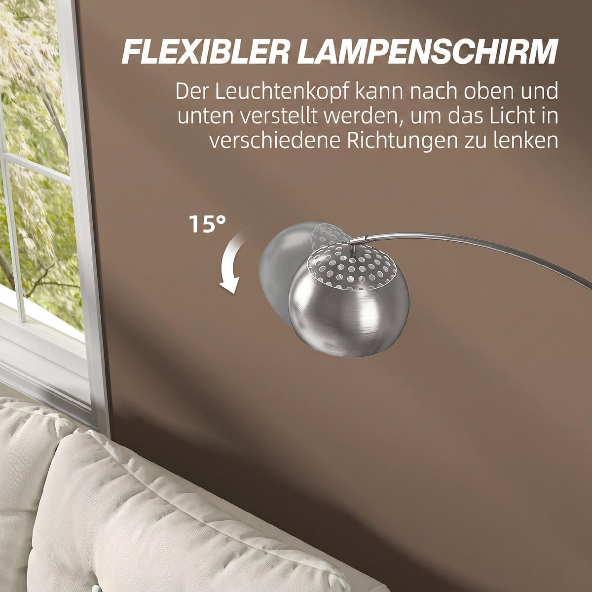 STEHLAMPE Metall Marmor Silber - Silberfarben, Metall (26/100/167cm) - HOMCOM