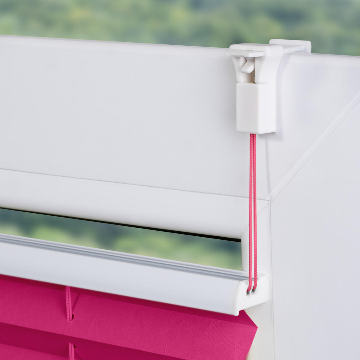 PLISSEE KLEMMFIX, OHNE BOHREN, VERSPANNT - Pink, Kunststoff (45/130cm) - Lichtblick Original