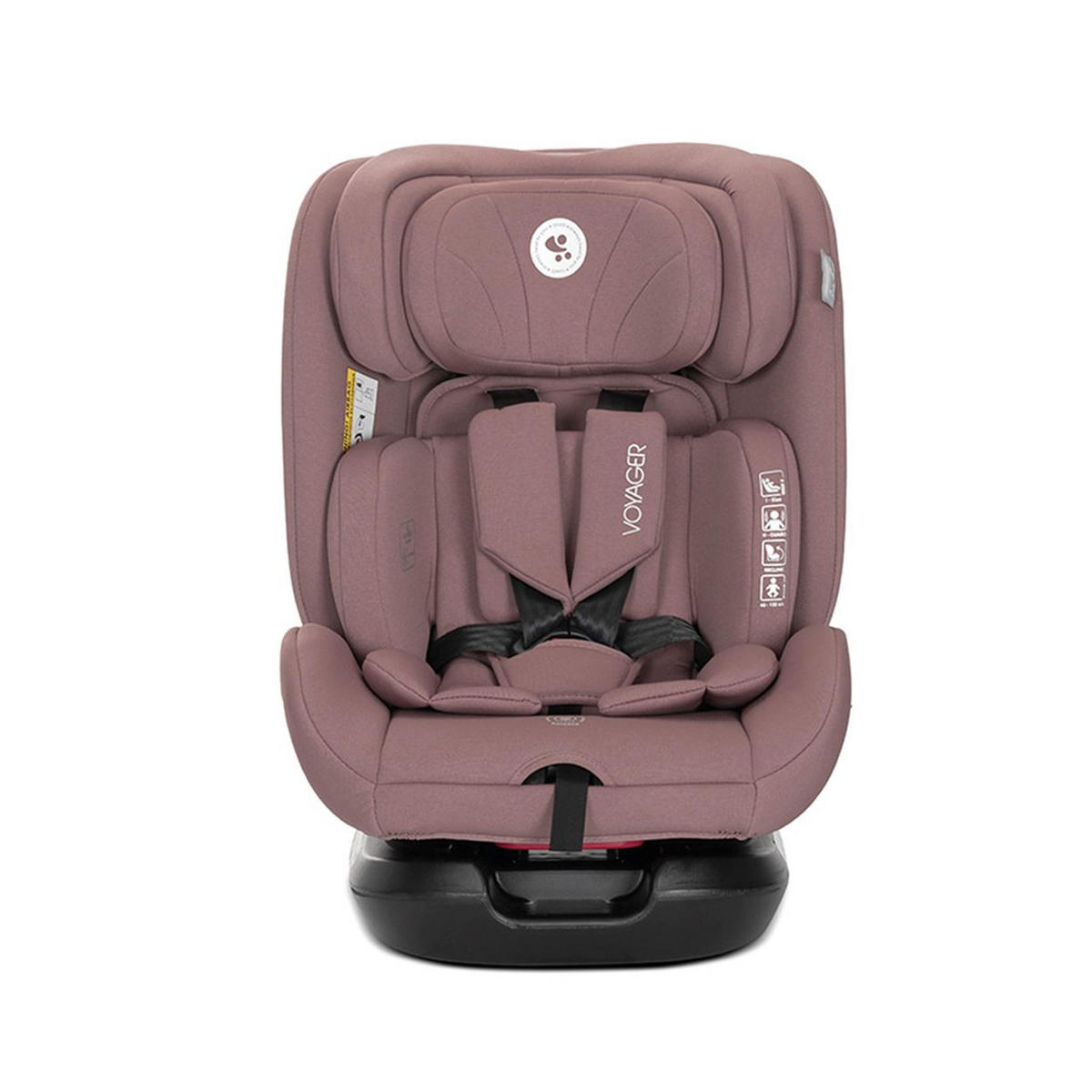 KINDERSITZ Voyager i-Size rosa (40-150 cm) Nackenkissen, Kopfstütze, Gurt - Rosa, Textil (43/75/46cm) - Lorelli