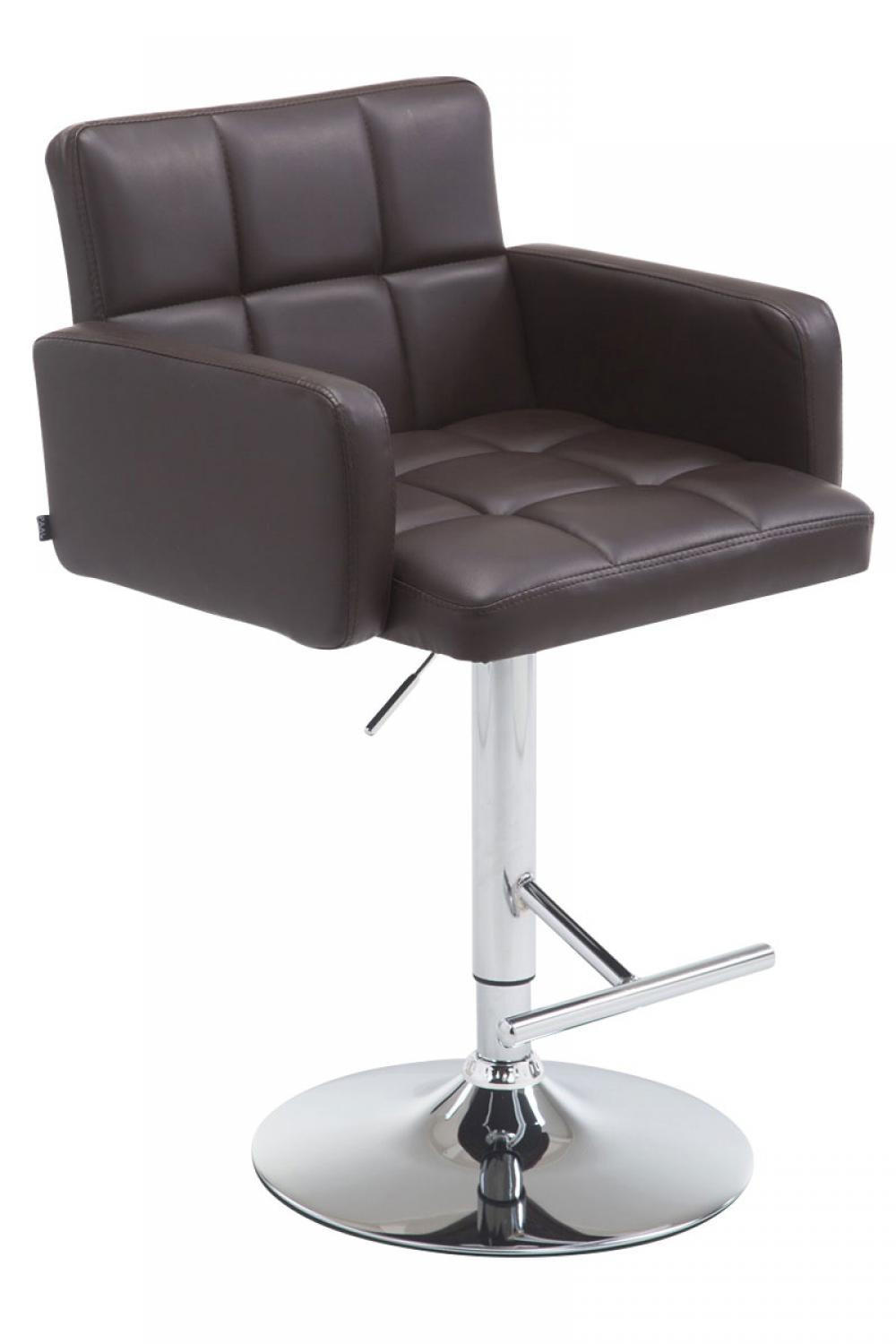 BARHOCKER Lederlook braun - Chromfarben/Braun, Textil/Metall (60/93/56cm) - CLP