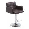 BARHOCKER Lederlook braun - Chromfarben/Braun, Textil/Metall (60/93/56cm) - CLP