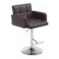 BARHOCKER Lederlook braun - Chromfarben/Braun, Textil/Metall (60/93/56cm) - CLP