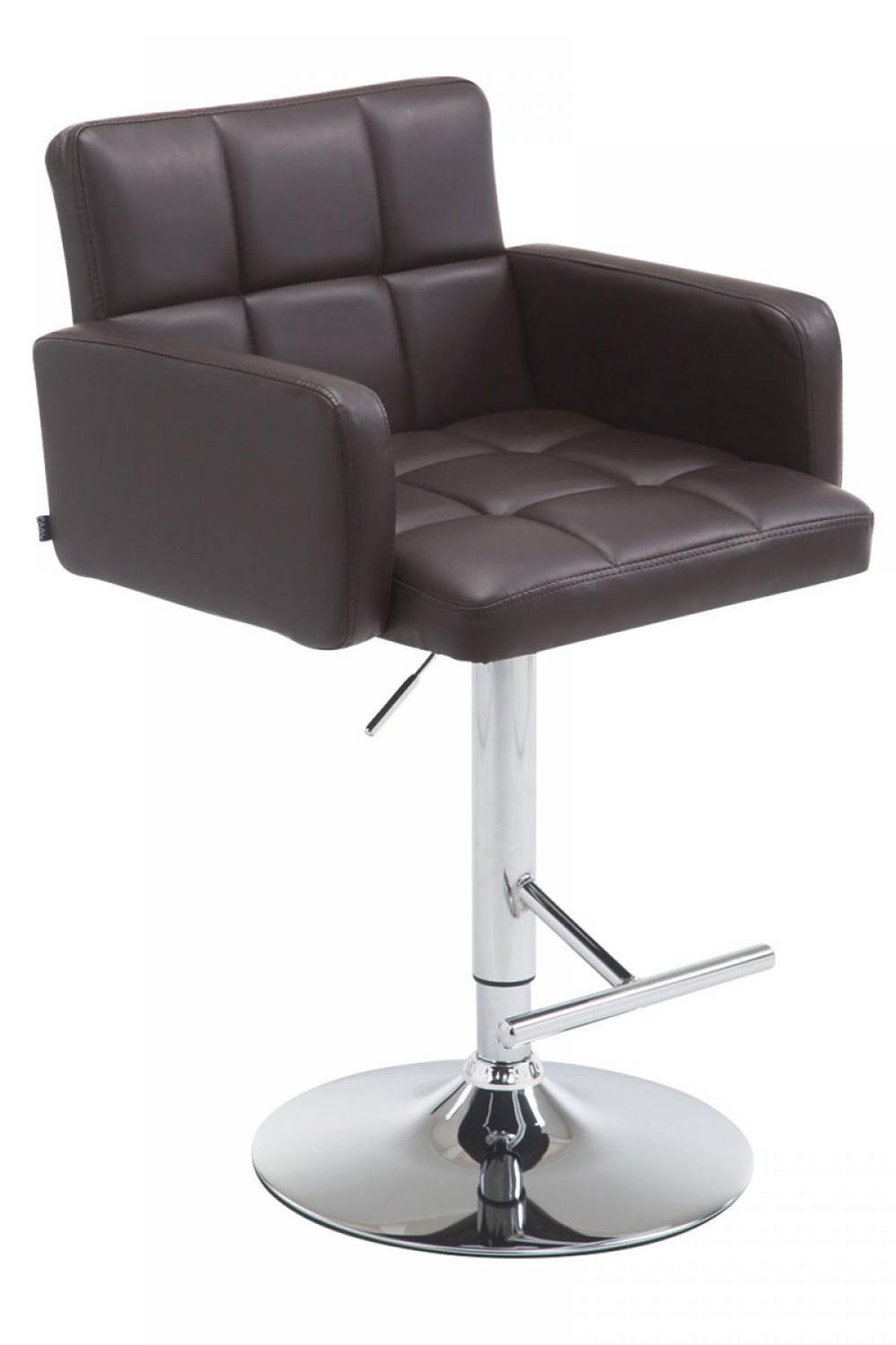 BARHOCKER Lederlook braun - Chromfarben/Braun, Textil/Metall (60/93/56cm) - CLP
