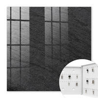 SCHLÜSSELBOX Weiß 30x30 cm – Türöffnung nach rechts - Grauer Stein - Schwarz, Metall (30/30/5cm) - TULUP