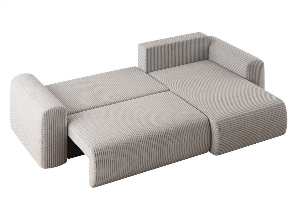 ECKSOFA Flora In Poso - Schwarz, Holzwerkstoff/Textil (272/145cm) - Fun Möbel