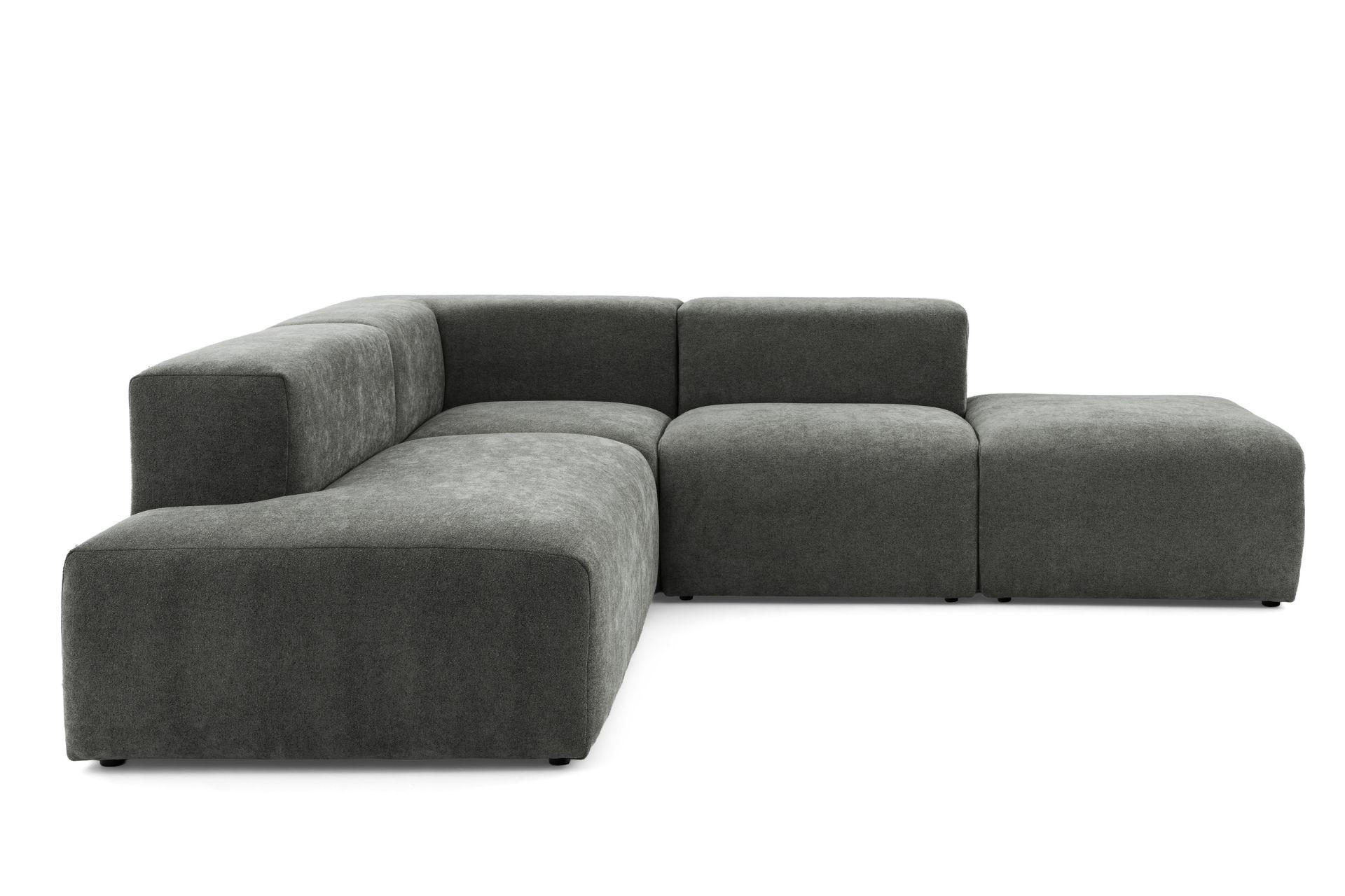 4-SITZER modulares Ecksofa HEAVEN SET 3 Links, Breite 270 cm Webstoff Dunkelgrau - Dunkelgrau/Schwarz, Holz/Kunststoff (245/270cm) - Muffo