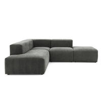 4-SITZER modulares Ecksofa HEAVEN SET 3 Links, Breite 270 cm Webstoff Dunkelgrau - Dunkelgrau/Schwarz, Holz/Kunststoff (245/270cm) - Muffo