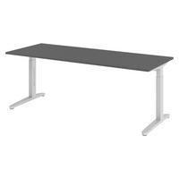 SCHREIBTISCH Serie-XB 80/200/74 cm in Graphitfarben/Silberfarben - Silberfarben/Graphitfarben, Holzwerkstoff (80/200/74cm) - bümö