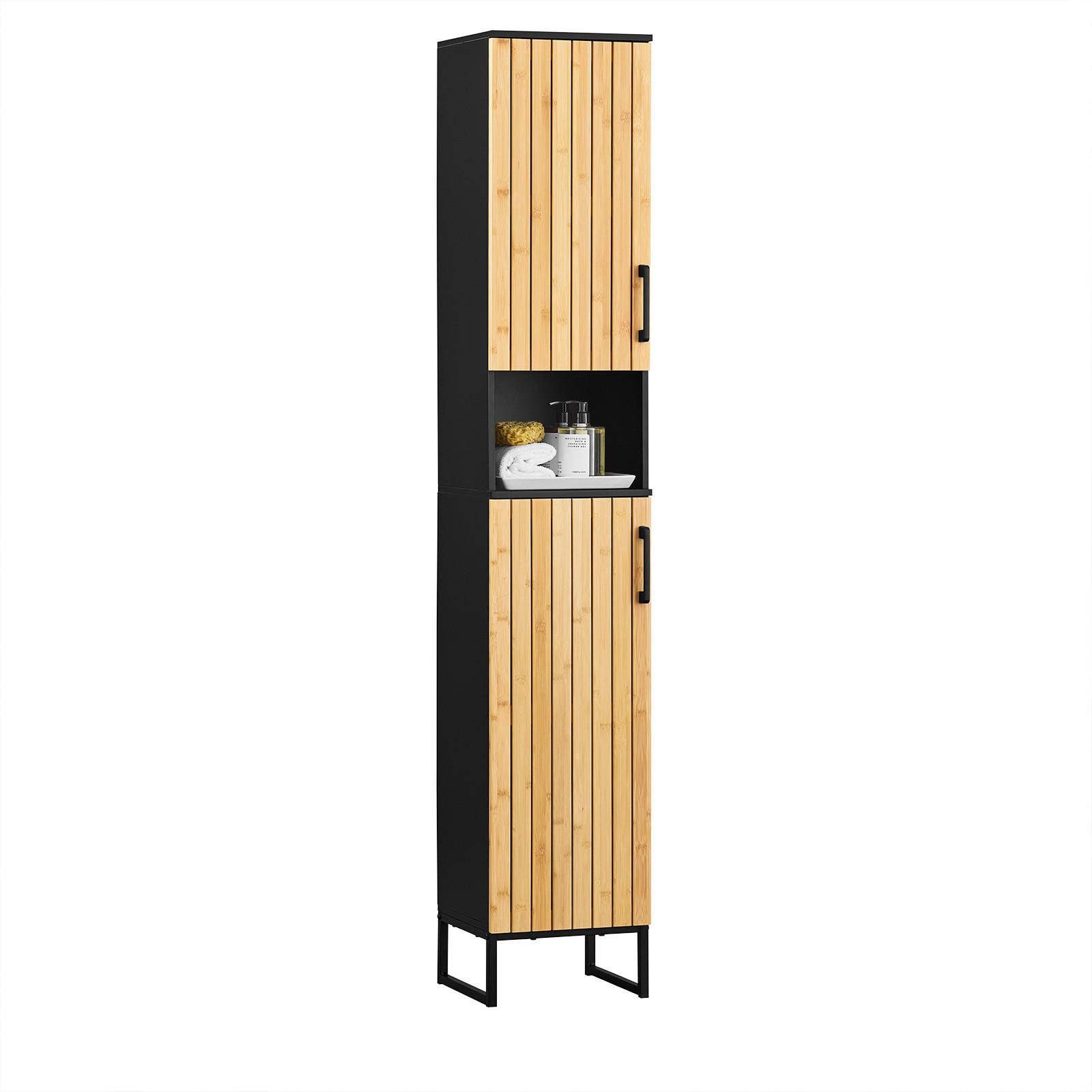 HOCHSCHRANK Schwarz - Schwarz, Holzwerkstoff (30/170/30cm) - SoBuy