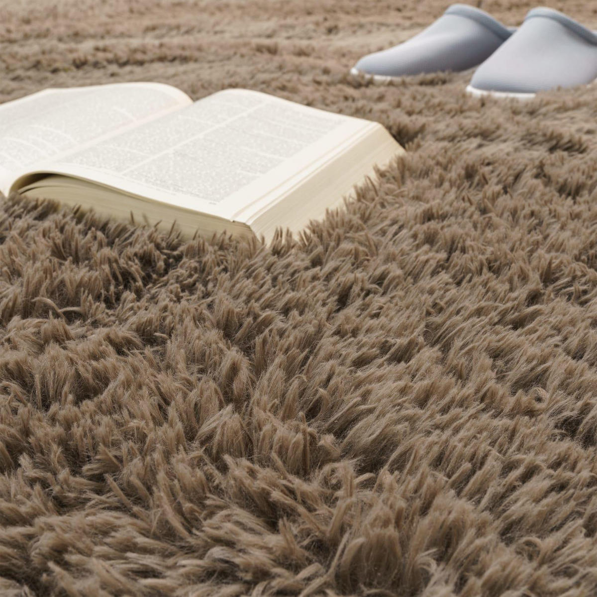HOCHFLORTEPPICH 120/120 cm Silky 591 - Taupe, Kunststoff (120/120cm) - Paco Home