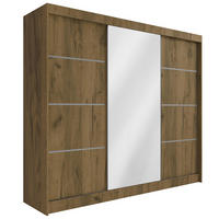 KLEIDERSCHRANK PAOKI - 250 cm - Braun - Braun, Holzwerkstoff (250/215/61cm) - ALTDECOR