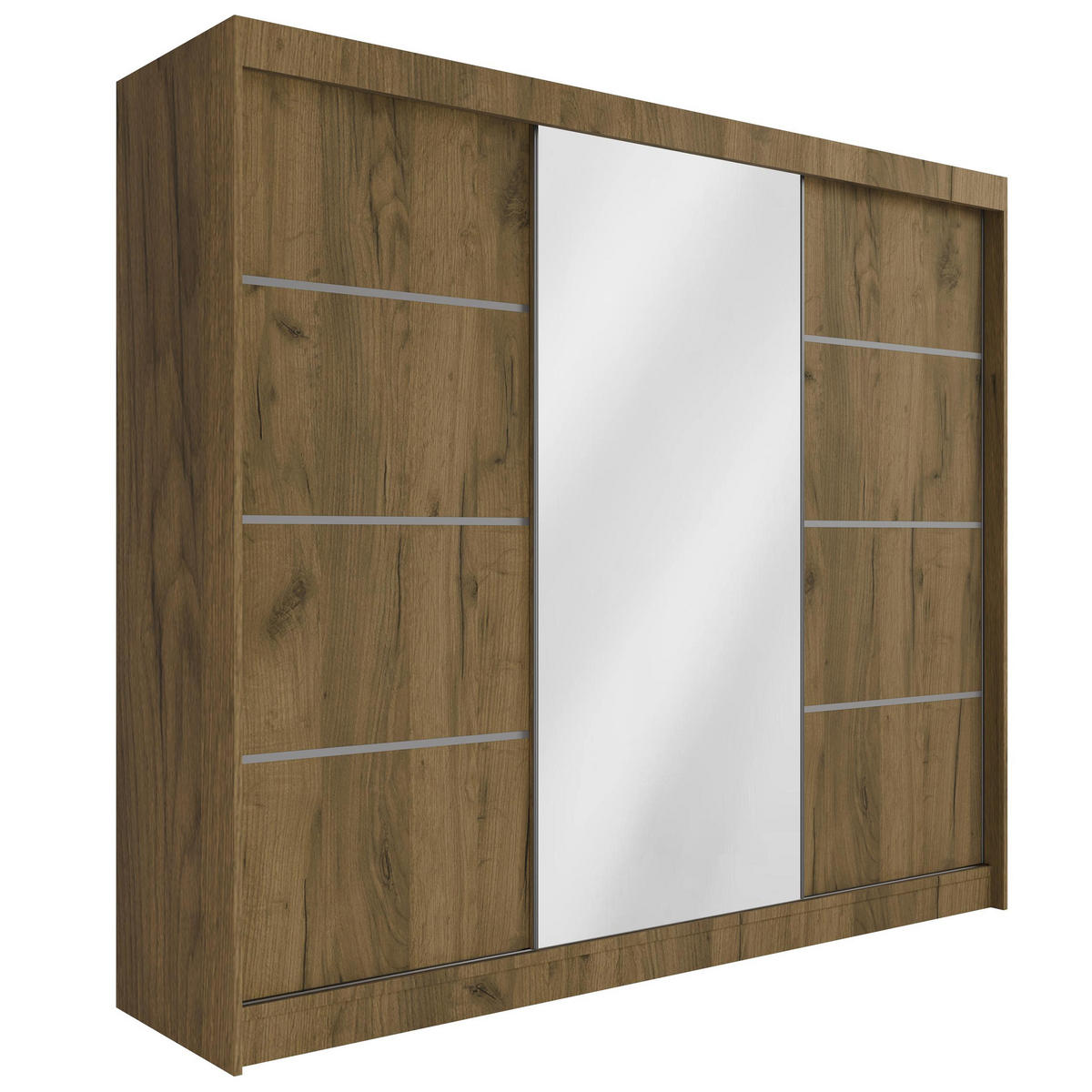 KLEIDERSCHRANK PAOKI - 250 cm - Braun - Braun, Holzwerkstoff (250/215/61cm) - ALTDECOR