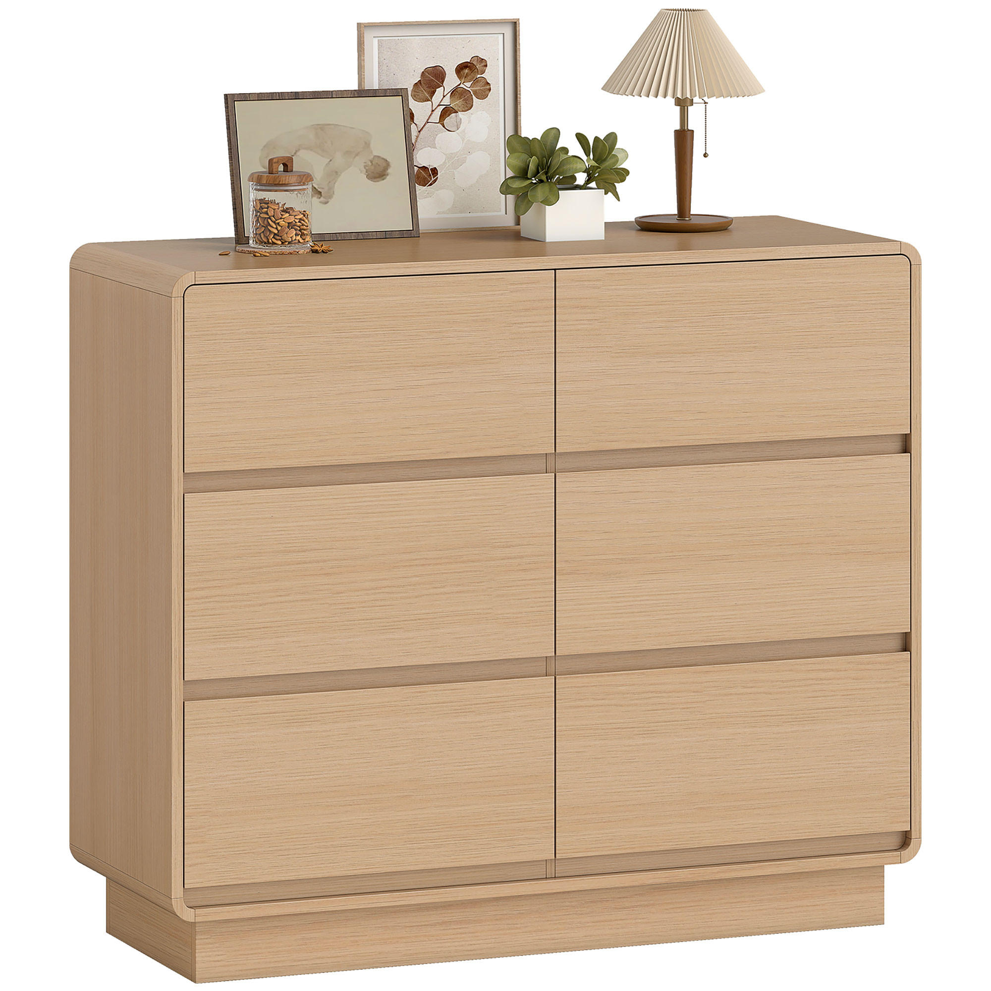 SIDEBOARD Naturholzfarben, 6 Schubladen, 100/38/86 cm - Naturfarben, Holz (100/86/38cm) - PANGIVO